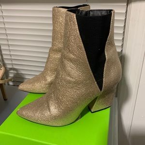 Gold ankle boots